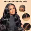 Sunber 6x4.75/ 7x5 Pre-Cut Lace Wear & Go Wigs Body Wave Pre-Plucked Hairline Beginner Friendly - 22 / 13*4 Pre-Cut Lace Frontal / Bleached Knots