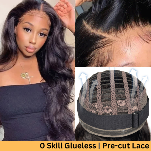 Extra 60% OFF | Sunber Deep Parting 7×5 Bye Bye Knots Pre-Cut Lace Body Wave Wig Human Hair - 24 (Fast Shipping) / 7*5 Bye Bye Knots 180% Density