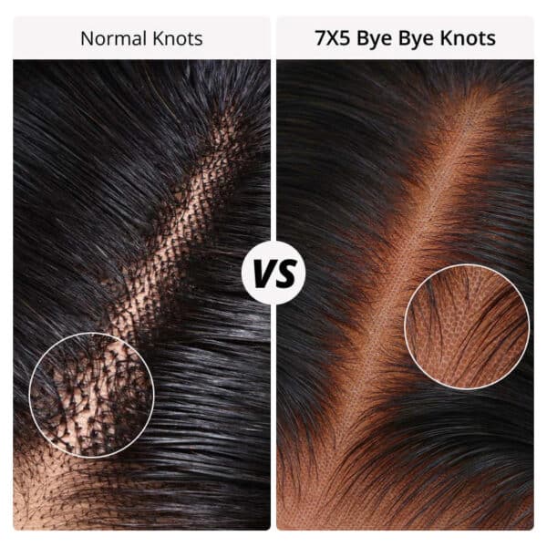 BOGO Sunber Water Wave 7*5 Pre-Cut Lace Glueless Wig Grab And Go Human Hair Wigs Natural Black Color - 16 / 7x5 Bye Bye Knots / No Baby Hair