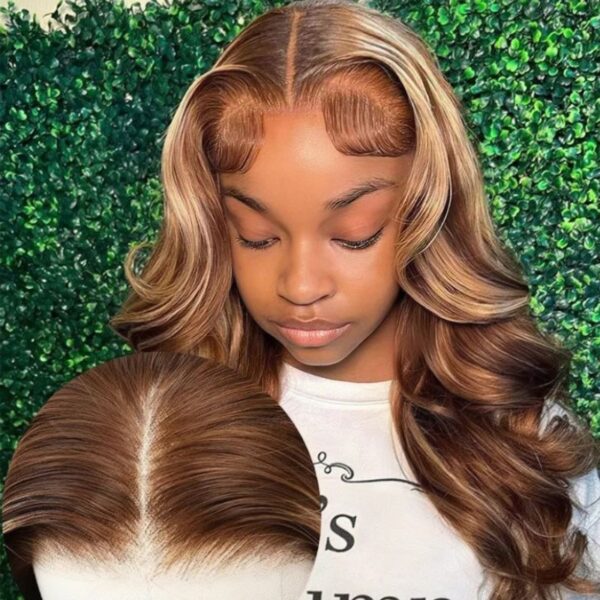 Extra 70% OFF| Sunber Body Wave Honey Blonde Highlights 7x5 Pre-Cut Lace Closure Human Hair Wig - 26 /  7x5 Bye Bye Knots-No Baby Hair