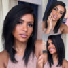 Extra 70% OFF | Sunber Yaki Straight Blunt Cut Short Bob 7x5 Pre-Cut Lace Wig Human hair - 12 / 13*4 Pre Everything / Yaki Straight