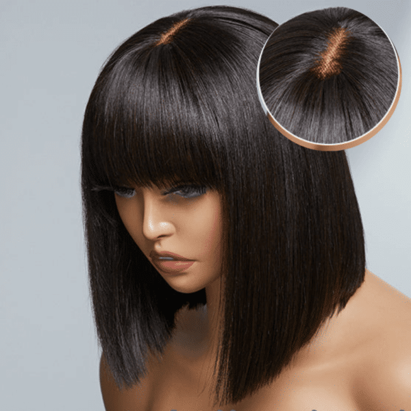 Extra 70% Off |Sunber Hair Blunt Cut Straight Bob Wig Lace Part and 7*5 Precut lace Human Hair Wig - 10 / 7*5 Pre-cut Lace