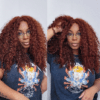 BOGO Sunber Pre-Cut Lace Reddish Brown Curly Quick & Easy Installation Glueless Wigs - 22 / 13*4 Pre Everything / No Baby Hair