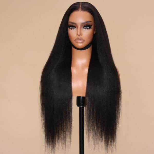 Sunber Yaki Straight 7x5 Bye Bye Knots Lace Grab And Go Closure Wig With Bleach Knots - 14 / 7x5 Bye Bye Knots