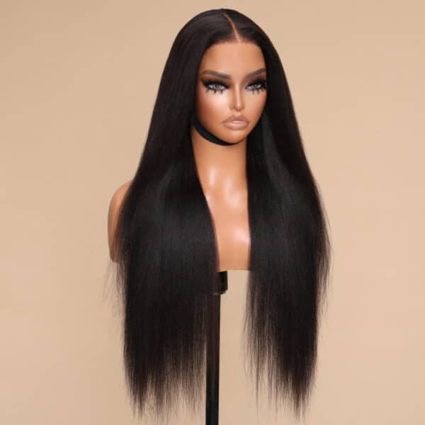 Sunber Yaki Straight 7x5 Bye Bye Knots Lace Grab And Go Closure Wig With Bleach Knots - 14 / 7x5 Bye Bye Knots