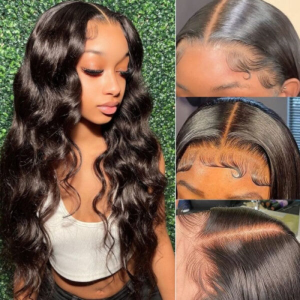 Sunber Body Wave Real Tangle-Free Transparent Lace Wig Pre-Cut Lace Human Hair - 24 / 5*5 HD Glueless Pre-Cut