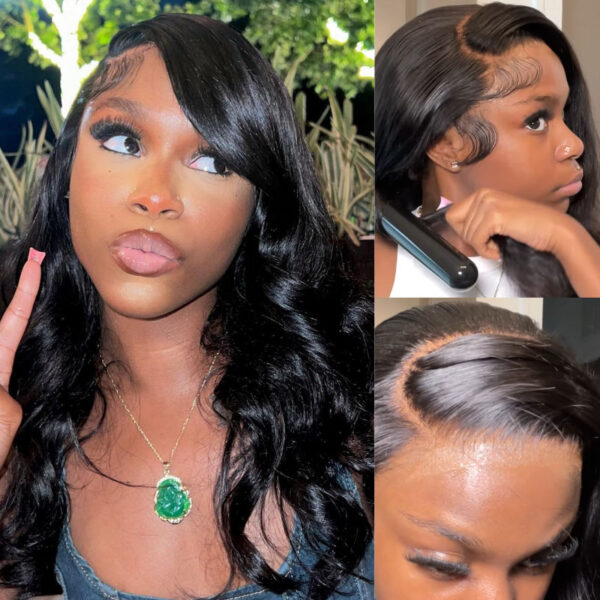 Sunber Body Wave Real Tangle-Free Transparent Lace Wig Pre-Cut Lace Human Hair - 24 / 5*5 HD Glueless Pre-Cut