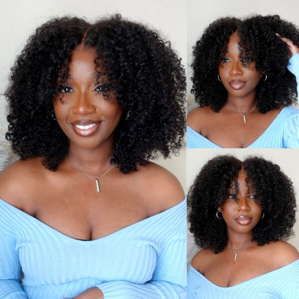 Extra 70% Off |Sunber 4C Kinky Edge Kinky Curly Human Hair Lace Wigs 7x5 Bye Bye Knots - 13×4 Lace Front / 18