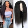 0 Off Sunber Kinky Straight V Part Wigs No Leave Out Yaki Straight Human Hair Wig - 24 / U Part-150%