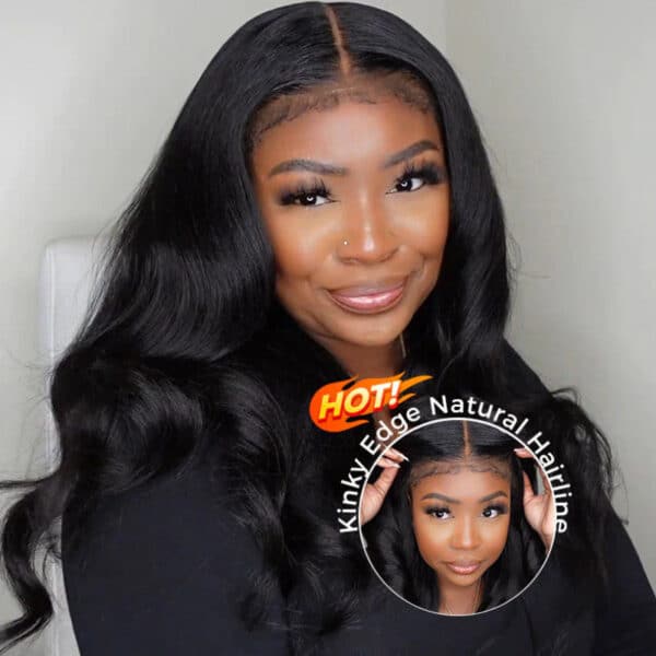 Sunber Yaki Straight 7x5 Bye Bye Knots Lace Grab And Go Closure Wig With Bleach Knots - 14 / 7x5 Bye Bye Knots