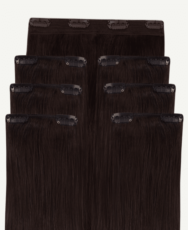 clip-in hair extensions #2 chocolate brown. - 20" / Extra Volume