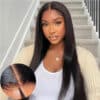 [20"=]Sunber 7x5 Pre Cut Bye Bye Knots Lace Wigs Straight Human Hair Seamless Put On And Go Glueless Wigs Flash Sale - 7x5 Bye Bye Knots-No Baby Ha