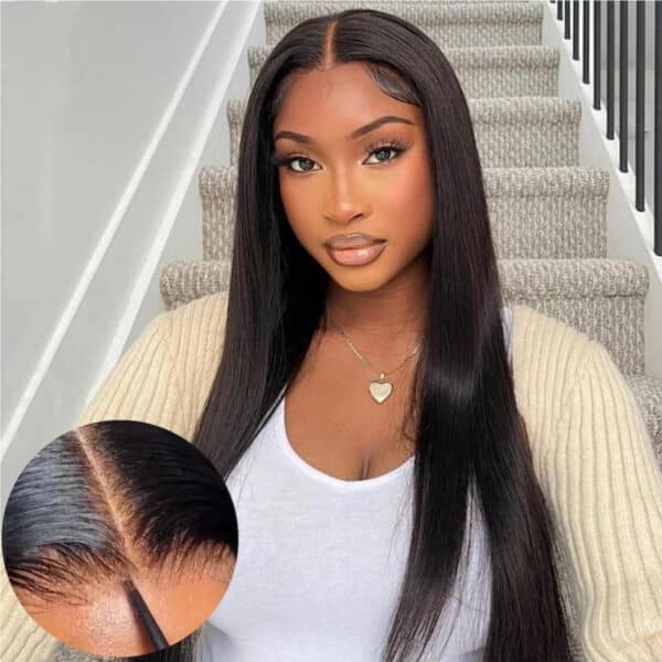 [20"=]Sunber 7x5 Pre Cut Bye Bye Knots Lace Wigs Straight Human Hair Seamless Put On And Go Glueless Wigs Flash Sale - 7x5 Bye Bye Knots-No Baby Ha