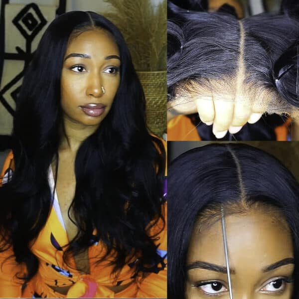 Sunber Body Wave Real Tangle-Free Transparent Lace Wig Pre-Cut Lace Human Hair - 24 / 5*5 HD Glueless Pre-Cut