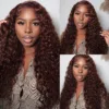 Extra 70% OFF | Sunber Reddish Brown Jerry Curly 7×5 Bye Bye Knots Lace Front Wig Real Human Hair - 16 / 13x4 Pre-Everything-No Baby Hair