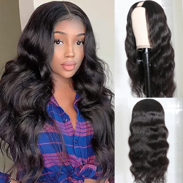 Sunber Luxury Density Body Wave U Part Wig Glueless Human Hair Wigs - 26 / 150%