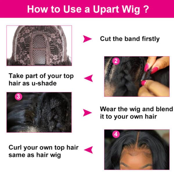 Sunber Luxury Density Body Wave U Part Wig Glueless Human Hair Wigs - 26 / 150%