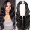 Sunber Luxury Density Body Wave U Part Wig Glueless Human Hair Wigs - 26 / 150%
