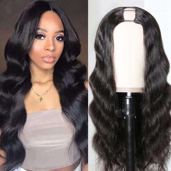 Sunber Luxury Density Body Wave U Part Wig Glueless Human Hair Wigs - 26 / 150%