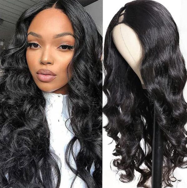 Sunber Luxury Density Body Wave U Part Wig Glueless Human Hair Wigs - 26 / 150%