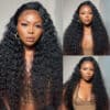 BOGO Sunber Water Wave 7*5 Pre-Cut Lace Glueless Wig Grab And Go Human Hair Wigs Natural Black Color - 16 / 7x5 Bye Bye Knots / No Baby Hair