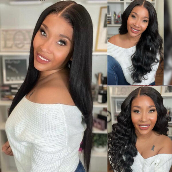 Sunber Yaki Straight Glueless Pre-cut 7x5 Bye Bye Knots Lace Closure Wig With Bleach Knots - 20 / 13*4 Pre-Everything-150%