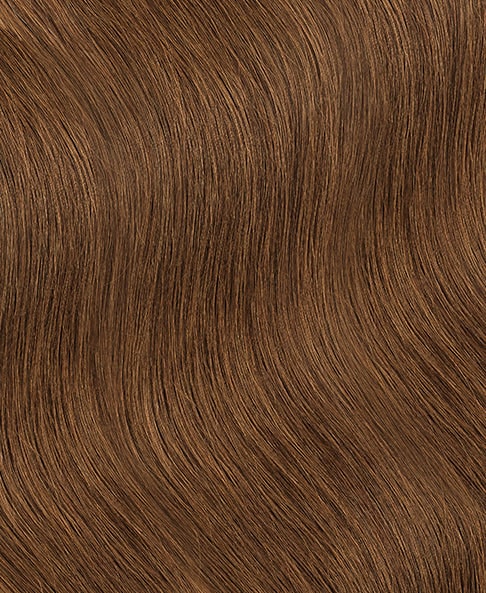 invisible clip-in hair extensions #6 light brown. - 14" / Classic