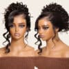 Sunber Water Wave 13x4 Pre Everything Lace Frontal Glueless Pre Cut Put On And Go Human Hair Short Bob Wig Flash Sale - 7x5 Bye Bye Knots / 24