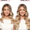 invisible clip-in hair extensions #14-613 blonde highlights. - 16" / Classic