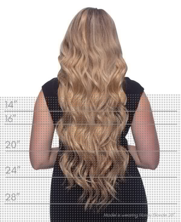 invisible clip-in hair extensions #6 light brown. - 14" / Classic