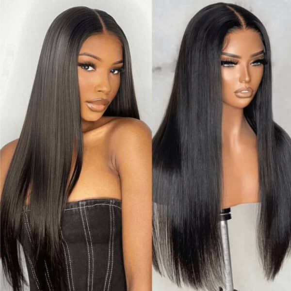 [20"=]Sunber 7x5 Pre Cut Bye Bye Knots Lace Wigs Straight Human Hair Seamless Put On And Go Glueless Wigs Flash Sale - 7x5 Bye Bye Knots-No Baby Ha