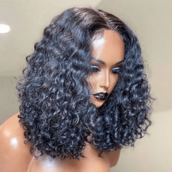 Sunber Water Wave 13x4 Pre Everything Lace Frontal Glueless Pre Cut Put On And Go Human Hair Short Bob Wig Flash Sale - 7x5 Bye Bye Knots / 24