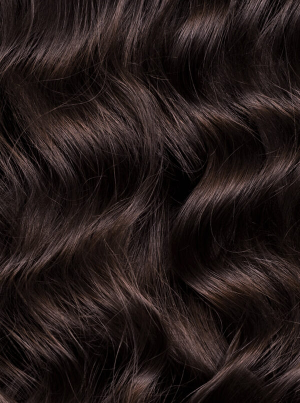curly tape-in hair extensions #2 chocolate brown. - 14"/50g / Invisible