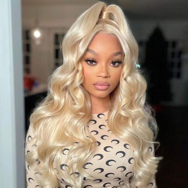 Blonde #613 Wig Body Wave Wig HD Lace Front Wigs Human Hair Wig - 4x4 Lace / Yes（+） / 22inch