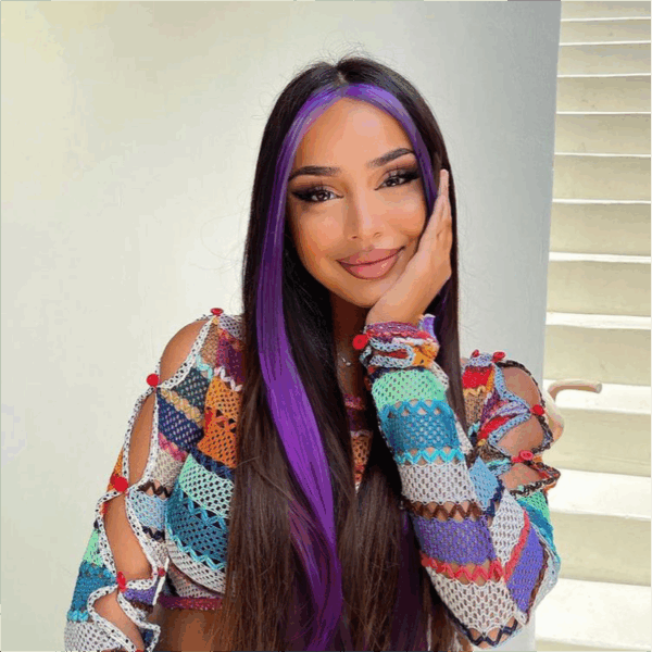 Midnight Dark Purple With Black Ombre Color Lace Wig Body Wave Wig 180% Density - 4x4 Lace / Yes（+） / 22inch