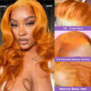 Glueless Wig Ginger Color Wig 13x4 Lace Body Wave Human Hair 180% Density Wig - 5x5 Lace / 180% / 14 inch