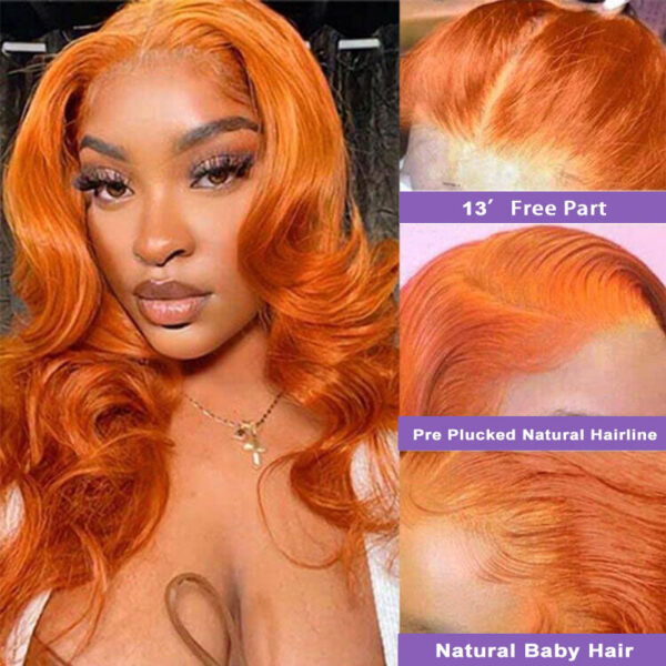Ginger Wig Body Wave Lace Front Wig Hair Wig 4x4/13x4/13x6 Transparent Lace Front Wig - 4x4 Lace / 150% / 24 Carriesnipesss Offer 24⭐