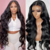 FABA Black Wig 4x4/13x4/13x6 Transparent Lace Front Wig 150% Density Wig - 4x4 Lace / Yes（+） / 30inch