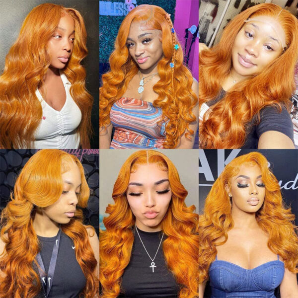 Ginger Wig Body Wave Lace Front Wig Hair Wig 4x4/13x4/13x6 Transparent Lace Front Wig - 4x4 Lace / 150% / 24 Carriesnipesss Offer 24⭐