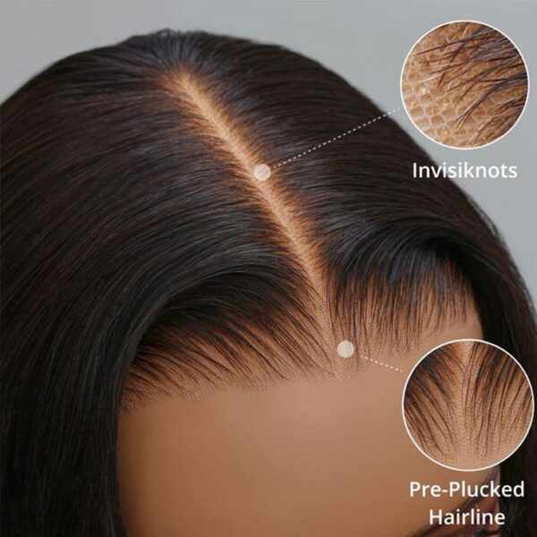 Short Glueless Body Wave Bob Wig 4x4/13x4 Lace Front Human Hair With Breathable Cap - 5x5 Lace / Black Highlight / 12inch