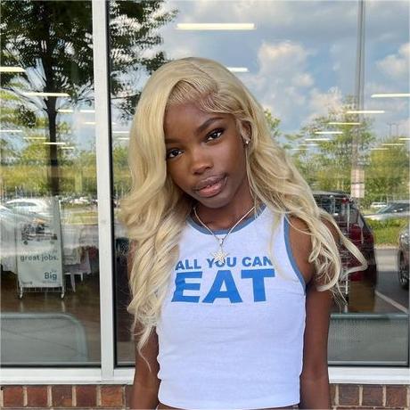 #613 Blonde Body Wave 360 Transparent Lace Front Wigs - 360 Lace / 150% / 26inch