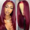 Glueless Wig Straight Wigs #99J Burgundy Color 4x4/13x4 HD Lace Front Wigs 150% Density Pre-plucked - 5x5 Lace / 150% / 32inch