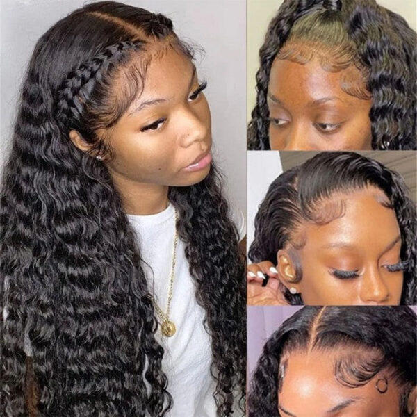 Sunber 5*5 Glueless HD Lace Closure Wig Deep Wave Human Hair Wigs - 16 / 200%