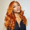 Ginger Wig Body Wave Lace Front Wig Hair Wig 4x4/13x4/13x6 Transparent Lace Front Wig - 4x4 Lace / 150% / 24 Carriesnipesss Offer 24⭐