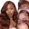 Reddish Brown Wig Body Wave Wig 180% Density 360 Closure Lace Wig - 360 Lace / 180% / 14inch