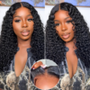 Extra 70% OFF | Sunber Curly 7×5 Bye Bye Knots Pre-Cut Lace Wigs Lace Closure Pre-Plucked Hairline Human Hair - 14 / 7*5 Bye Bye Knots-With Baby Hair