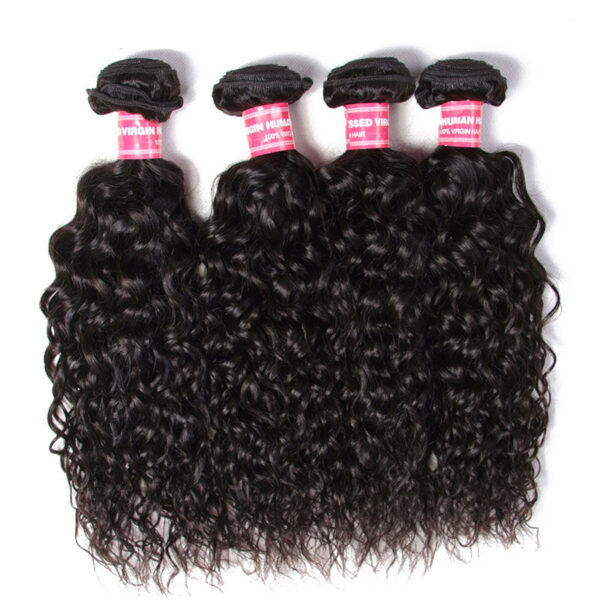 Sunber Hair Brazilian Water Wave Hair 4 Bundles, 100% Virgin Human Hair Weave - 18 20 22 24inch