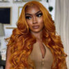 Glueless Wig Ginger Wig 13x4 Transparent HD Lace Front Wigs Body Wave Wig - 13x4 Lace / 150% / 28inch