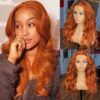 Glueless Wig Ginger Wig 13x4 Transparent HD Lace Front Wigs Body Wave Wig - 13x4 Lace / 150% / 28inch