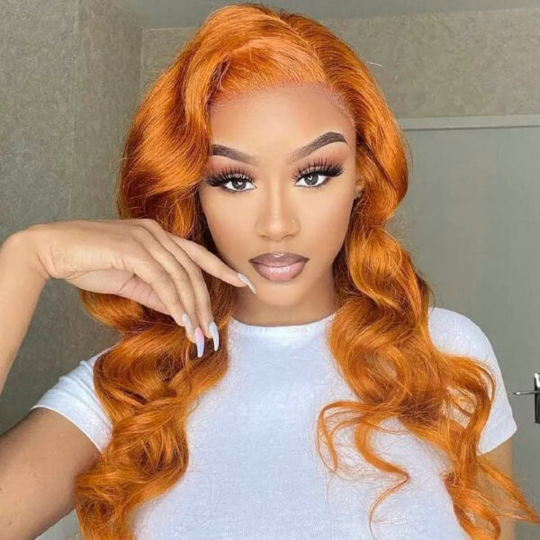 Glueless Wig Ginger Wig 13x4 Transparent HD Lace Front Wigs Body Wave Wig - 13x4 Lace / 150% / 28inch